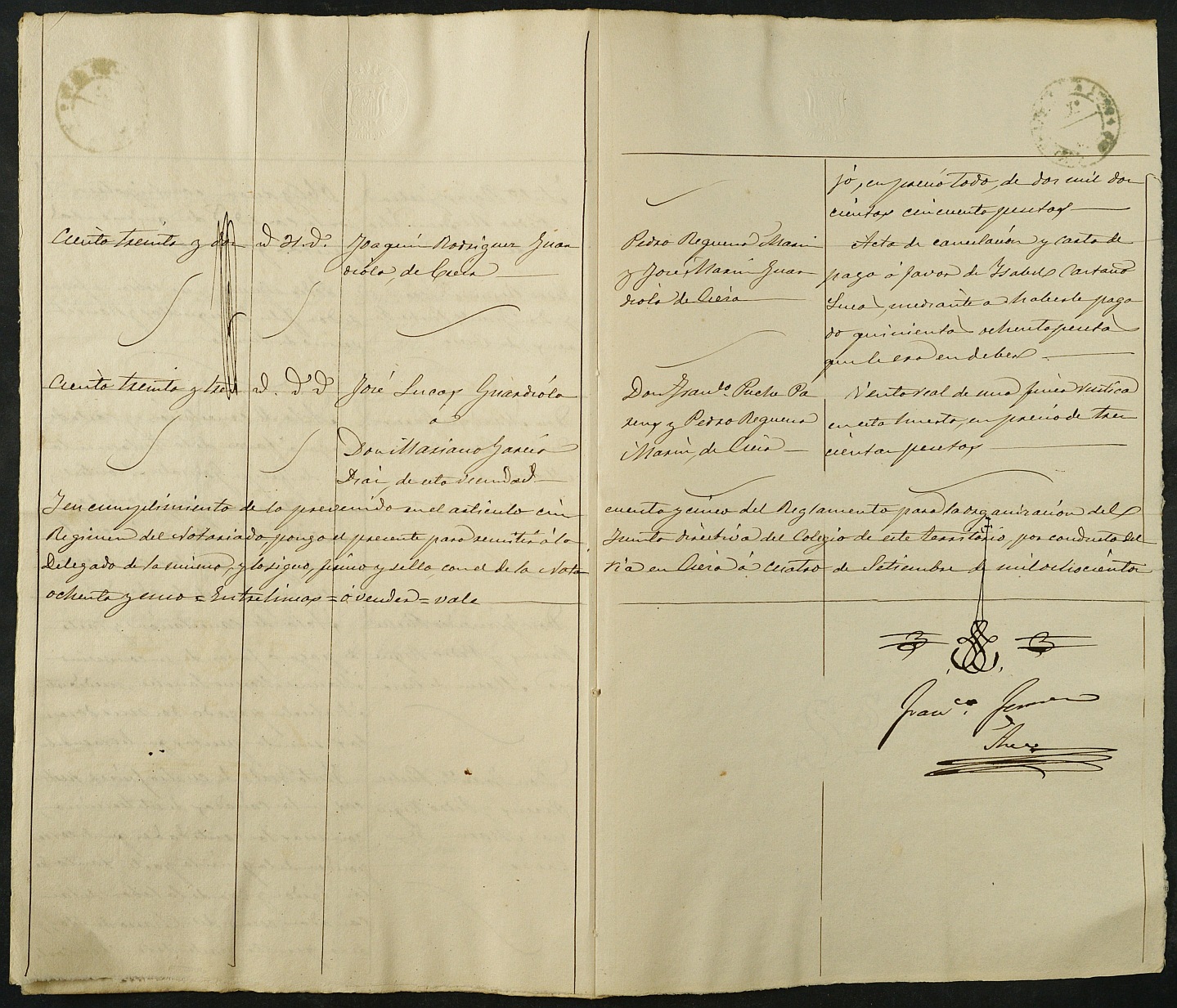 Índices del notario de Cieza Francisco Fernández Arce del año 1881.