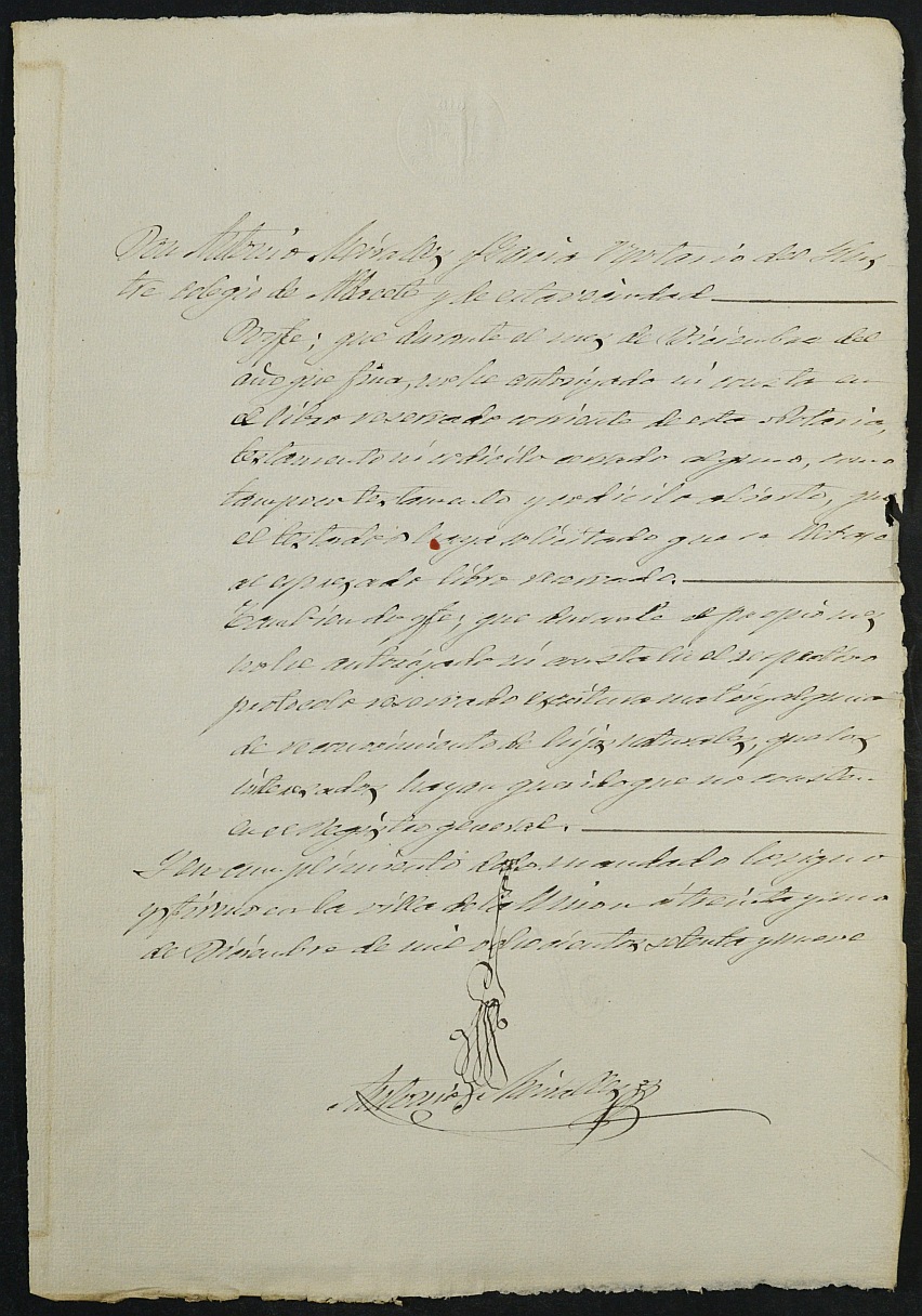 Índices del notario de La Unión Antonio Miralles García del año 1879.