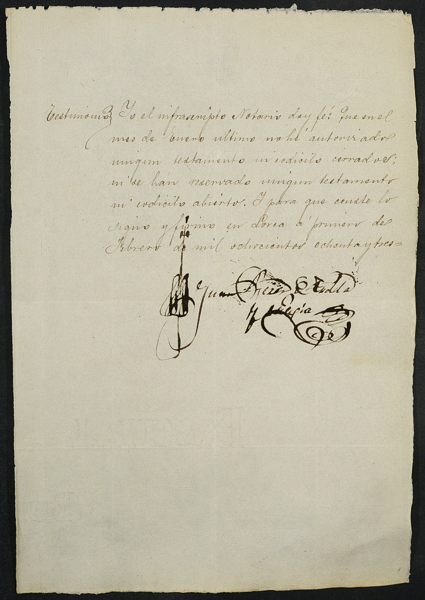 Índices de notarios de Lorca. Año 1883.