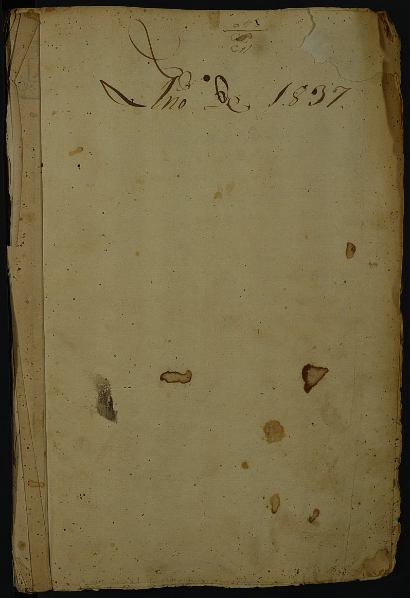 Índice de escrituras del notario de Abanilla Luciano Martínez Iglesias. Año 1837.