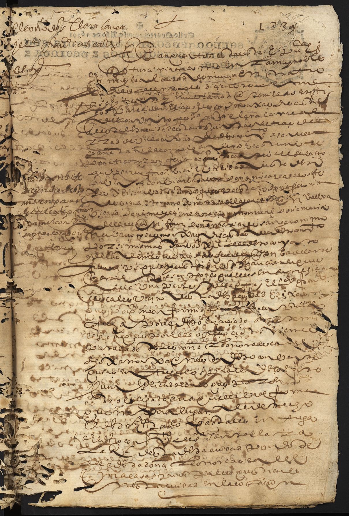 Registro de Diego López Abarca y Aguilar, Murcia de 1639.