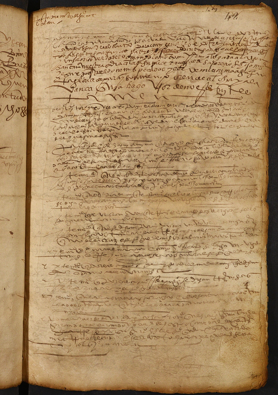 Registro de Ginés Muñoz, Cehegín: Testamentos de 1567-1569.