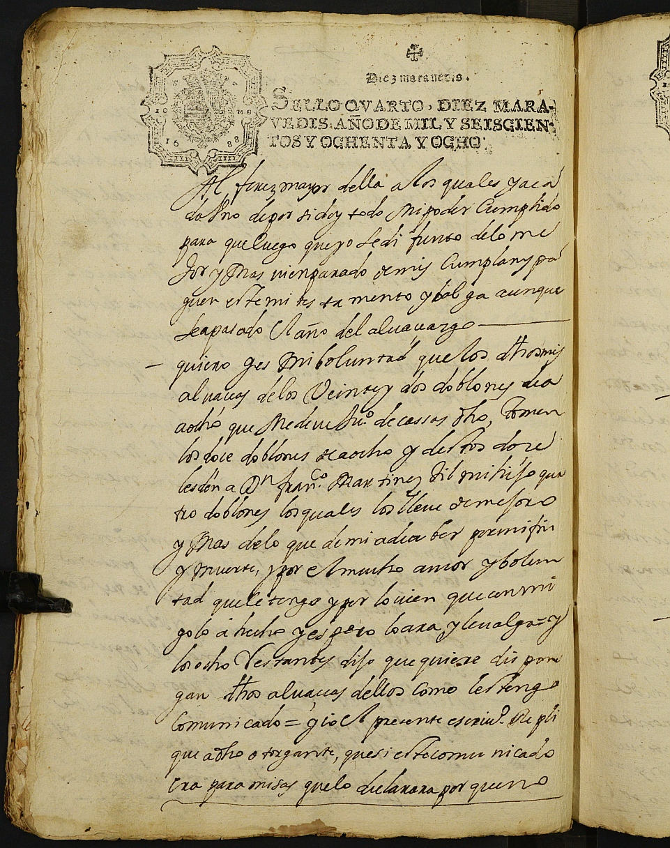 Registro de Cristóbal Sánchez Lorencio, Cehegín de 1686-1688.