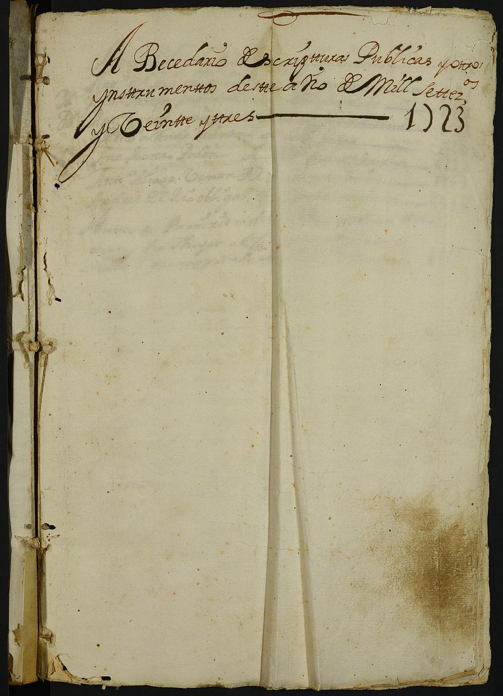 Registro de Jorge Pérez Mesía, Murcia de 1723.