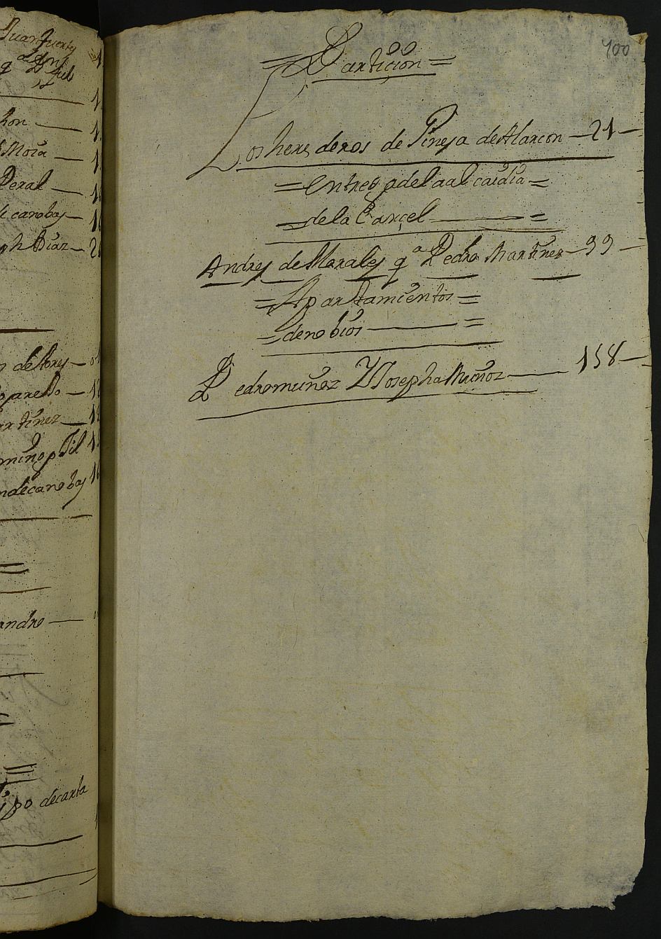 Registro de Pedro Francisco de Velasco, Alhama de Murcia. Años 1703-1705.