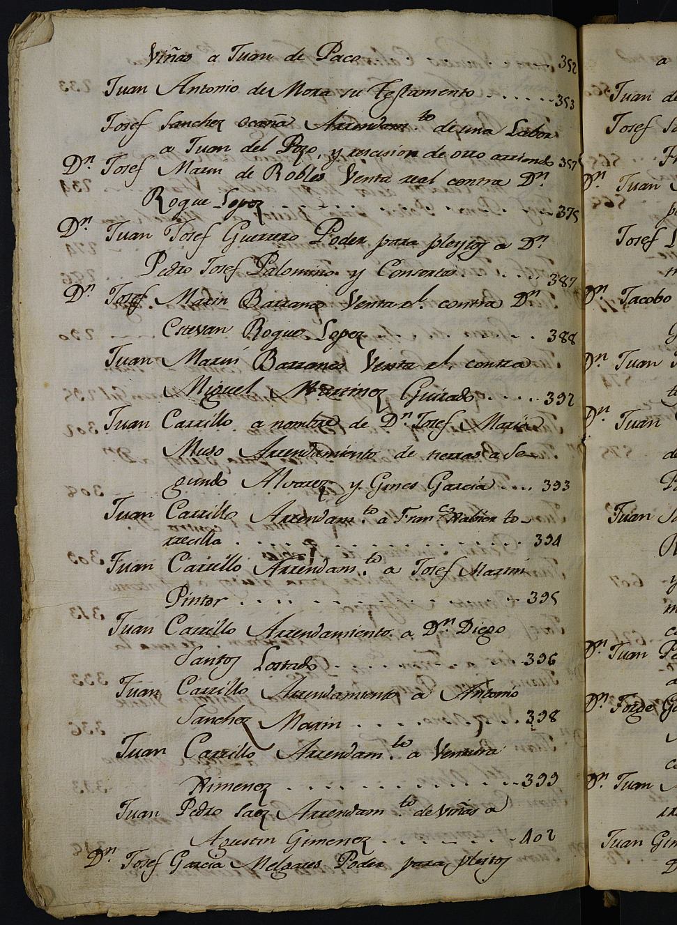 Registros de Juan José Guerrero, Caravaca de la Cruz. Años 1798-1800.