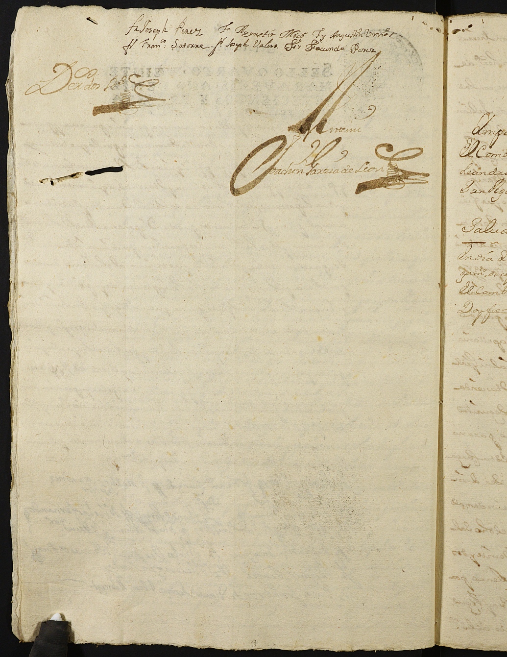 Registro de Joaquín García de León, Cartagena: Escribano de Marina. Años 1736-1739.
