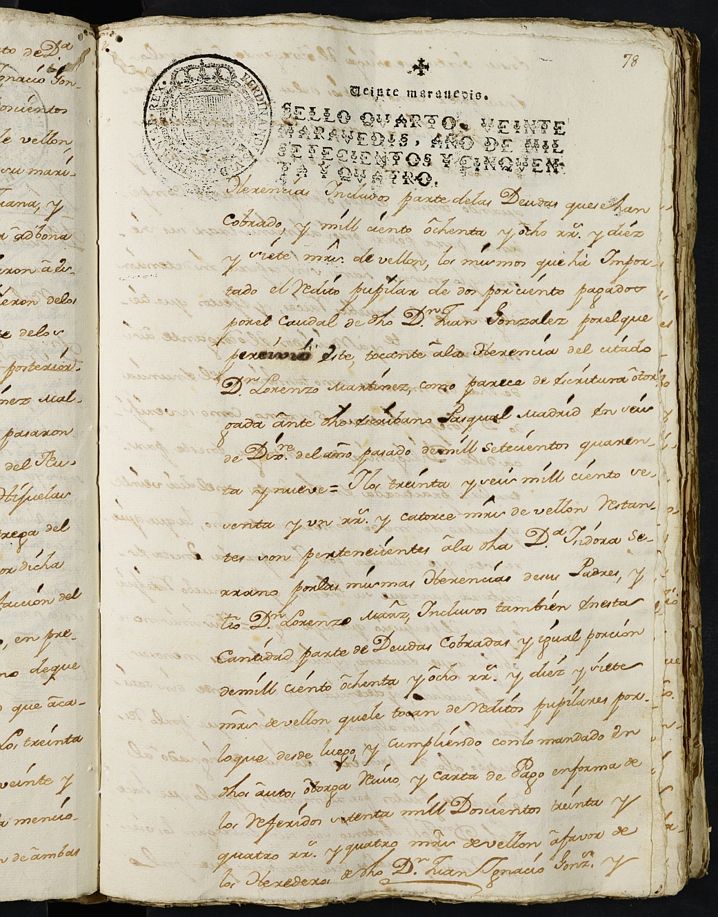 Registro de Fernando Jiménez de Pineda, Cartagena: Escribano de Marina. Años 1754-1755.