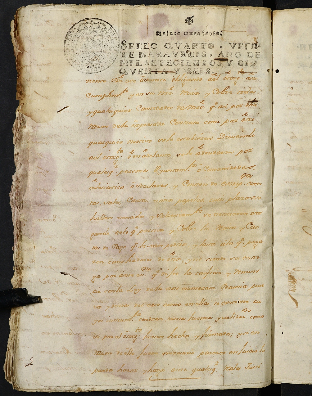 Registro de Fernando Jiménez de Pineda, Cartagena: Escribano de Marina. Años 1756-1758.