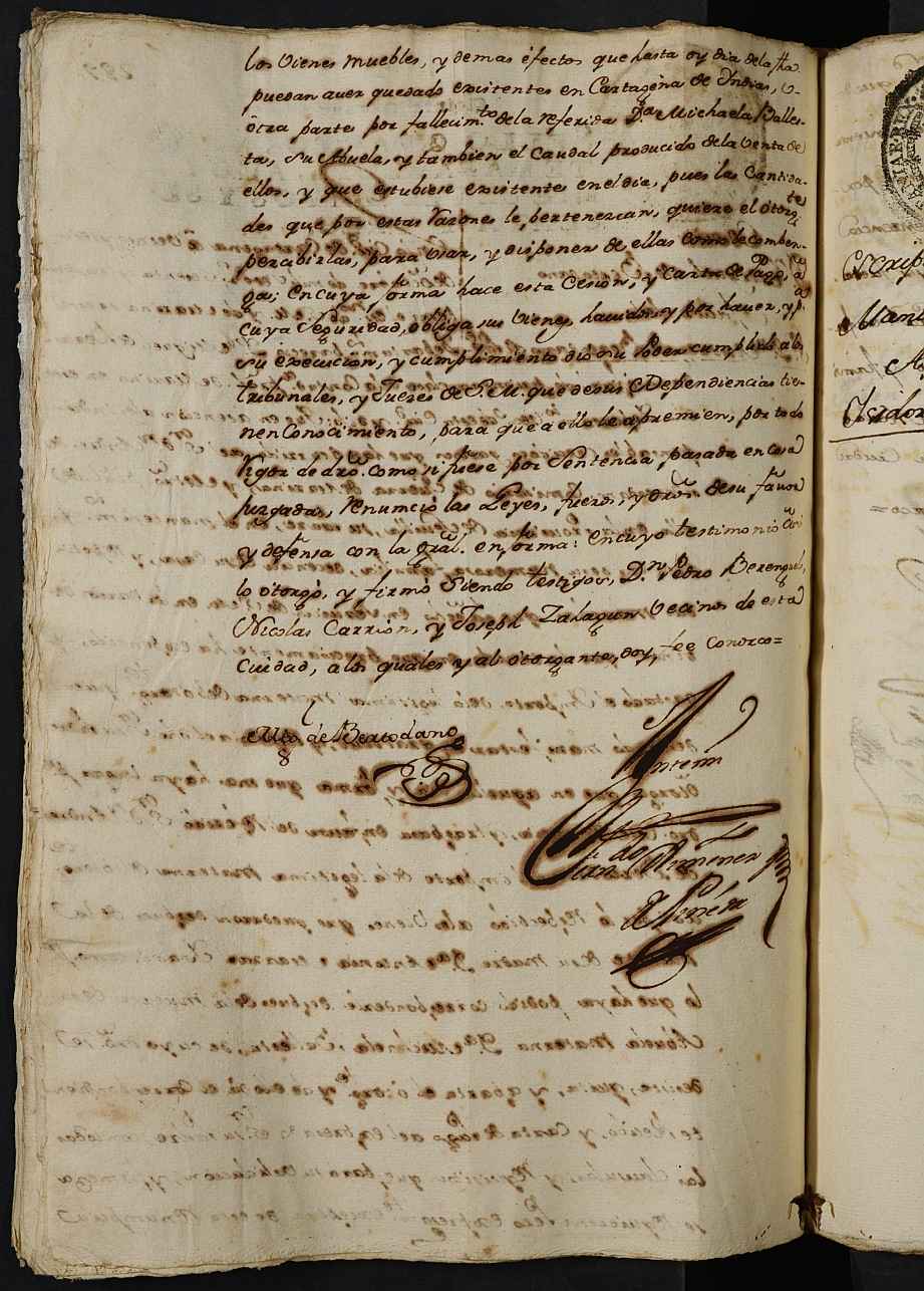 Registro de Fernando Jiménez de Pineda, Cartagena. Escribano de Marina. Años 1762-1764.