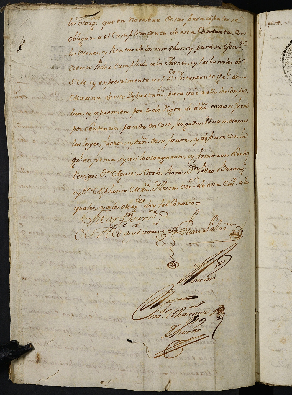 Registro de Fernando Jiménez de Pineda, Cartagena: Escribano de Marina. Años 1765-1769.