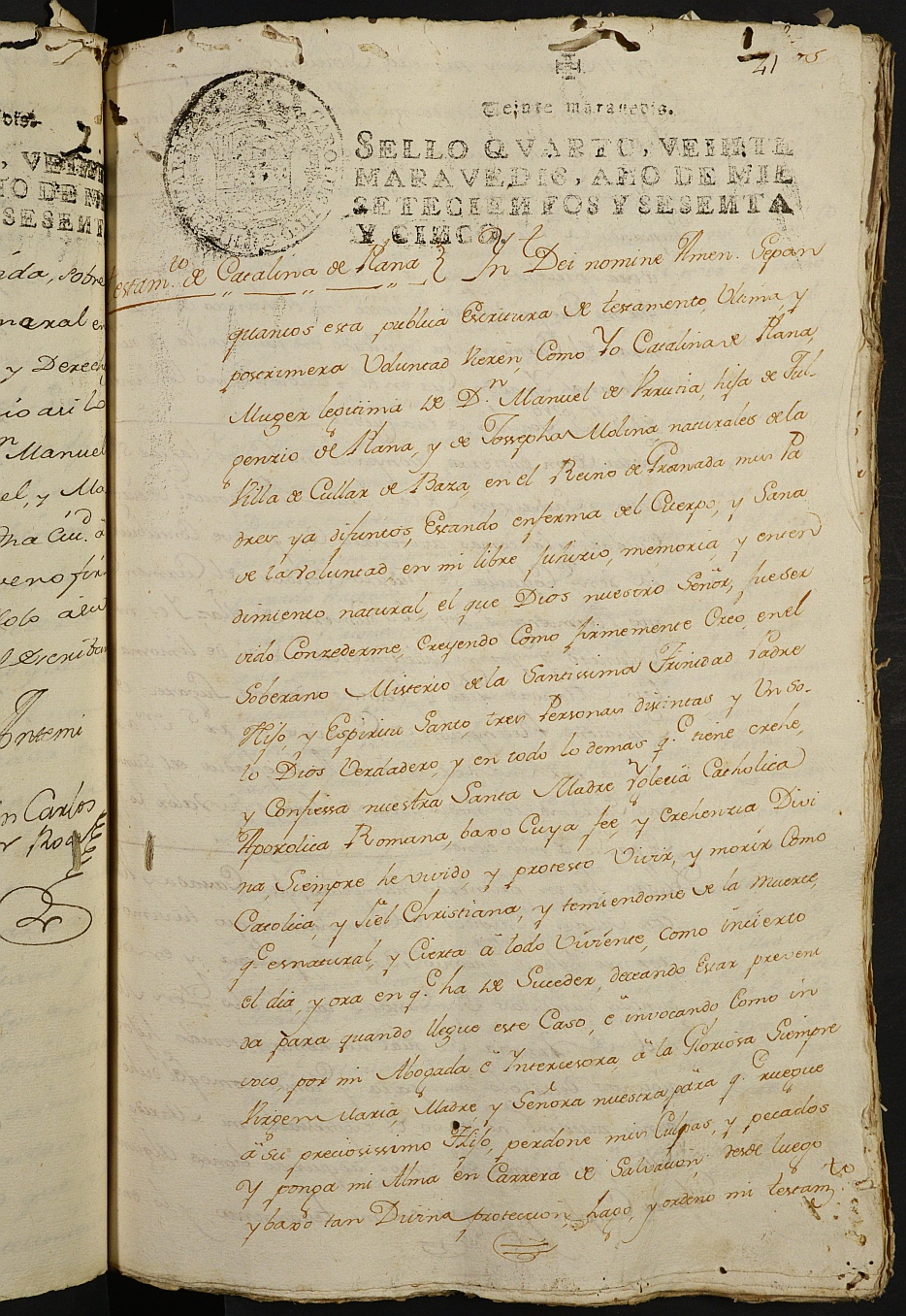 Registro de Agustín Carlos Roca, Cartagena. Años 1764-1768.