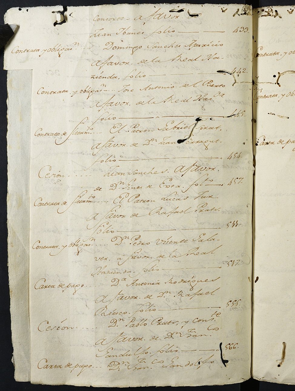 Registro de Agustín Carlos Roca, Cartagena: Escribano de Marina. Año 1789.