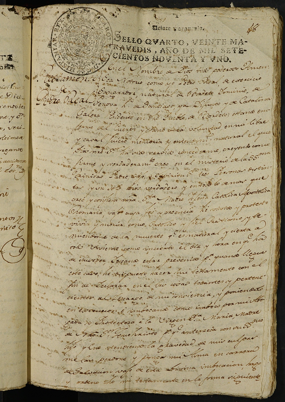 Registro de Agustín Carlos Roca, Cartagena: Escribano de Marina. Años 1789-1794.