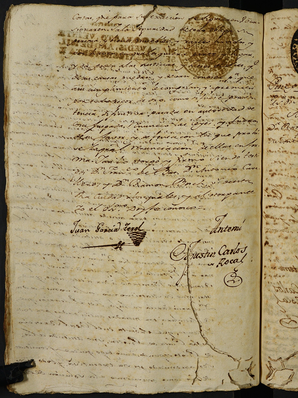 Registro de Agustín Carlos Roca: Escribano de Marina, Cartagena. Año 1793.