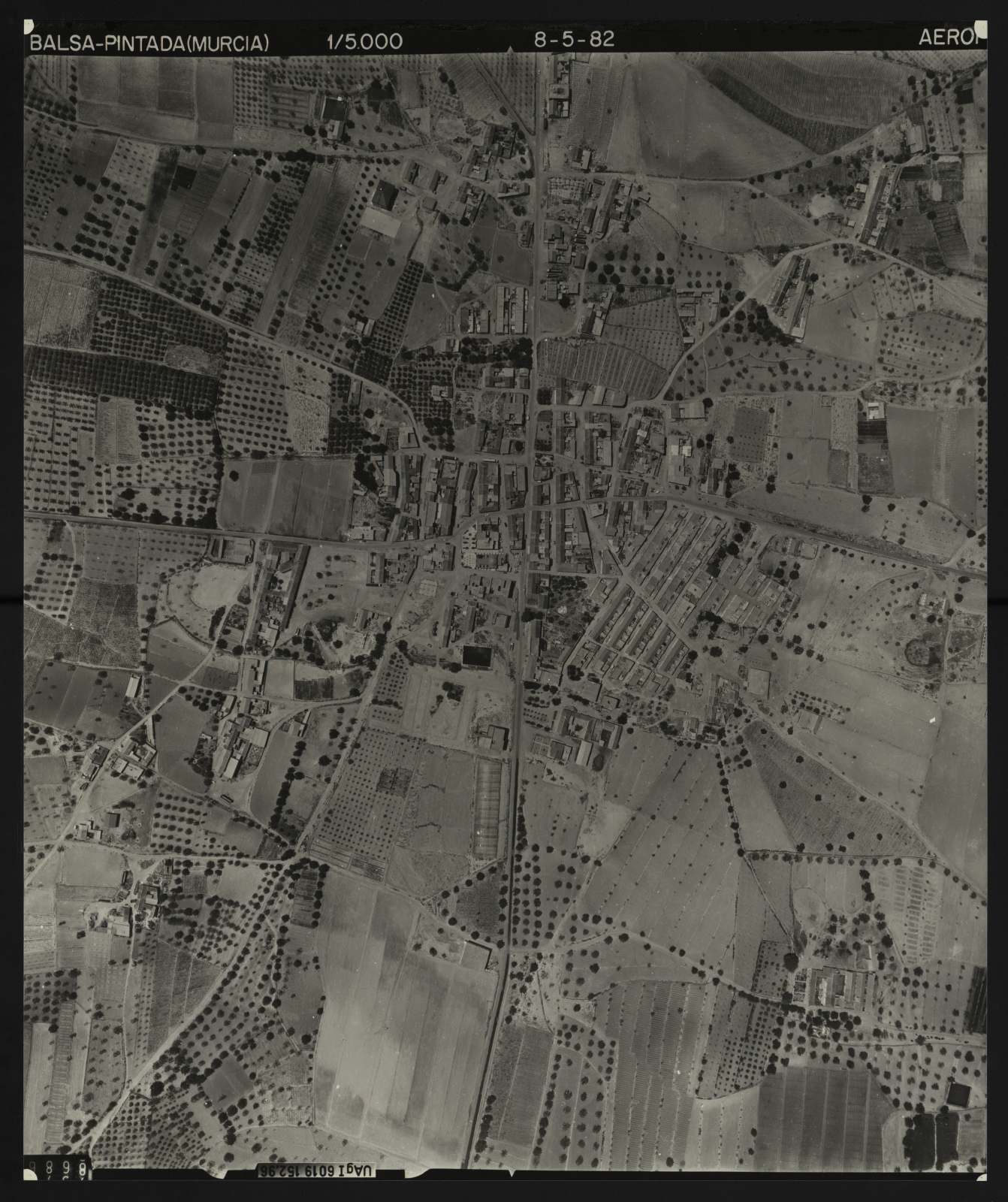 Fotografía aérea del casco urbano de Balsapintada (Fuente Álamo de Murcia)