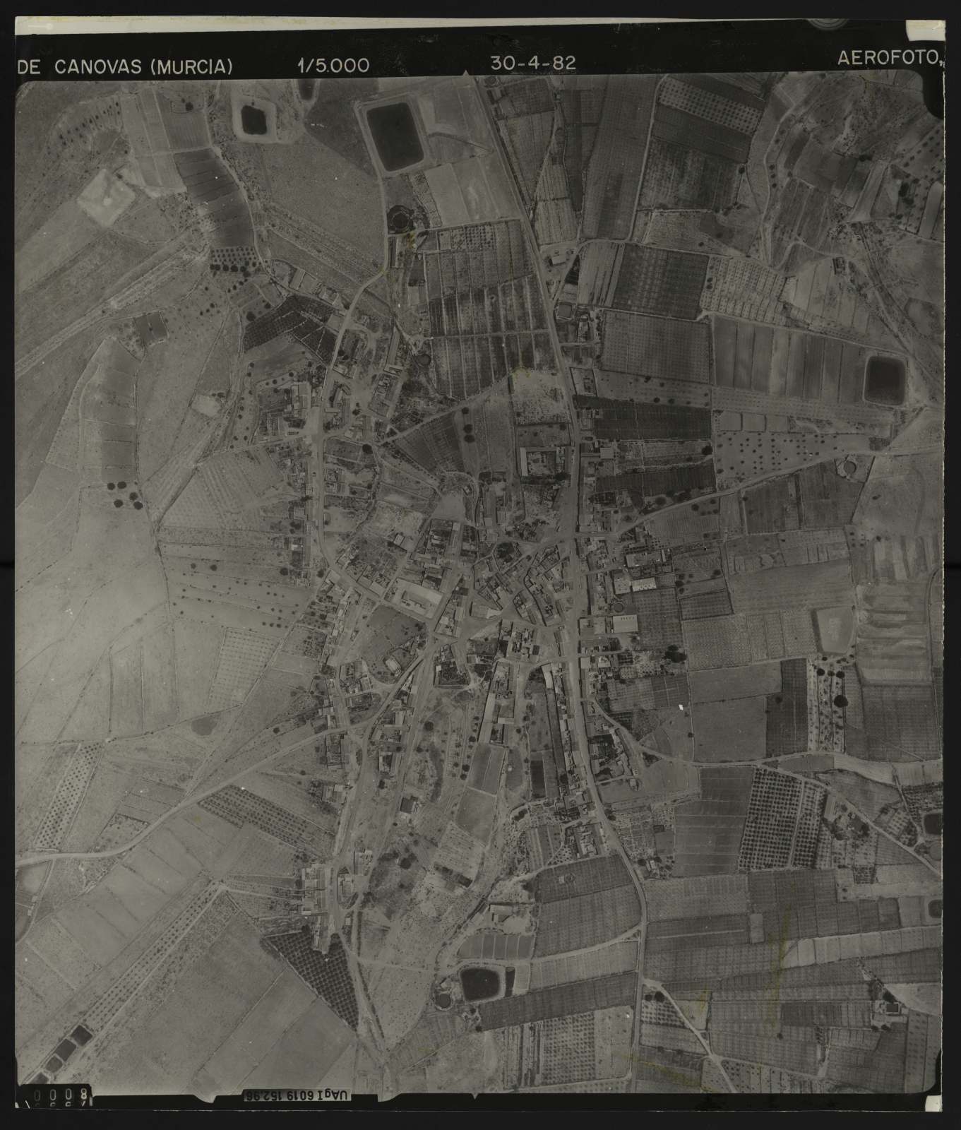 Fotografía aérea del casco urbano de Cánovas (Fuente Álamo)