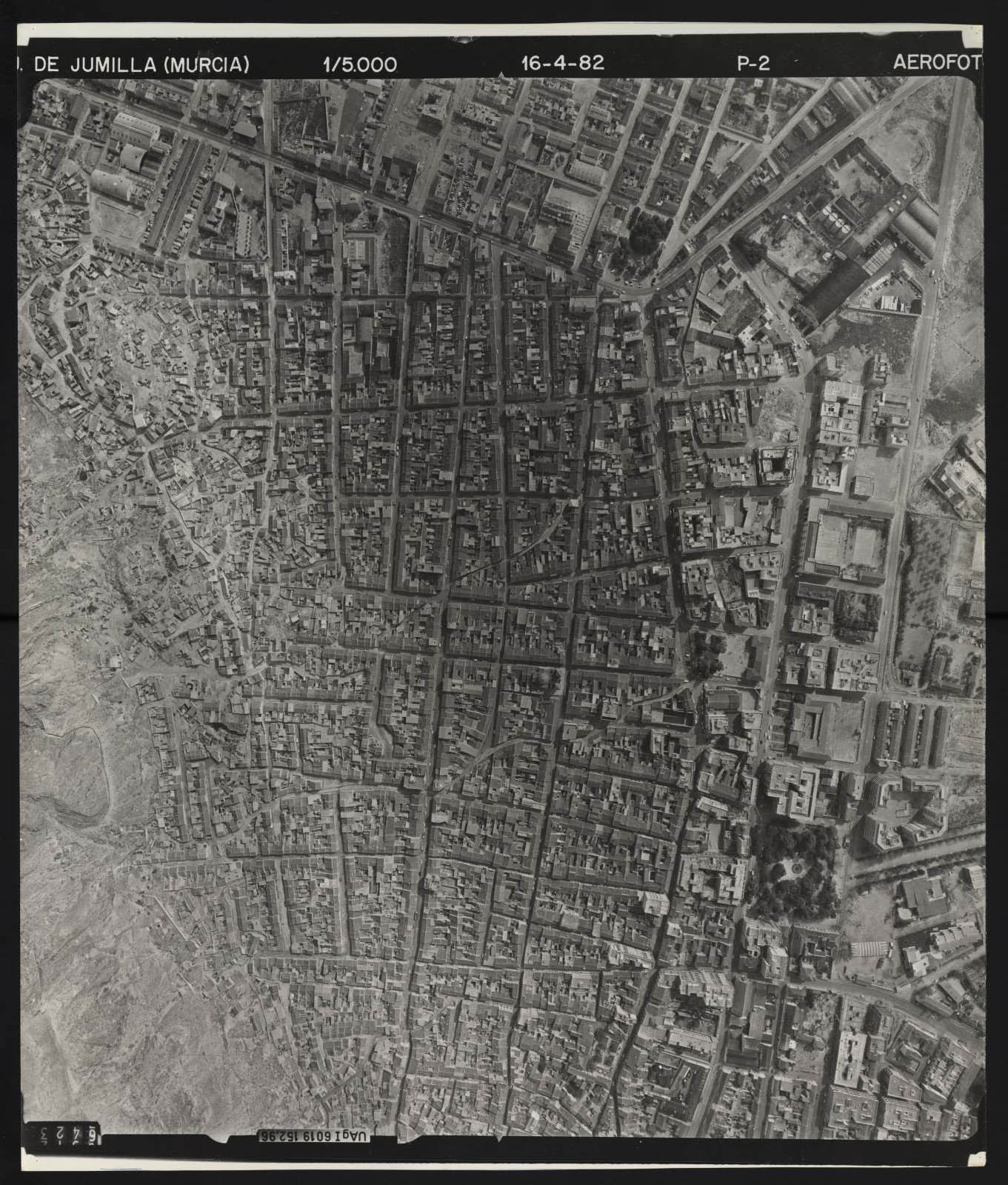 Fotografía aérea del casco urbano de Jumilla