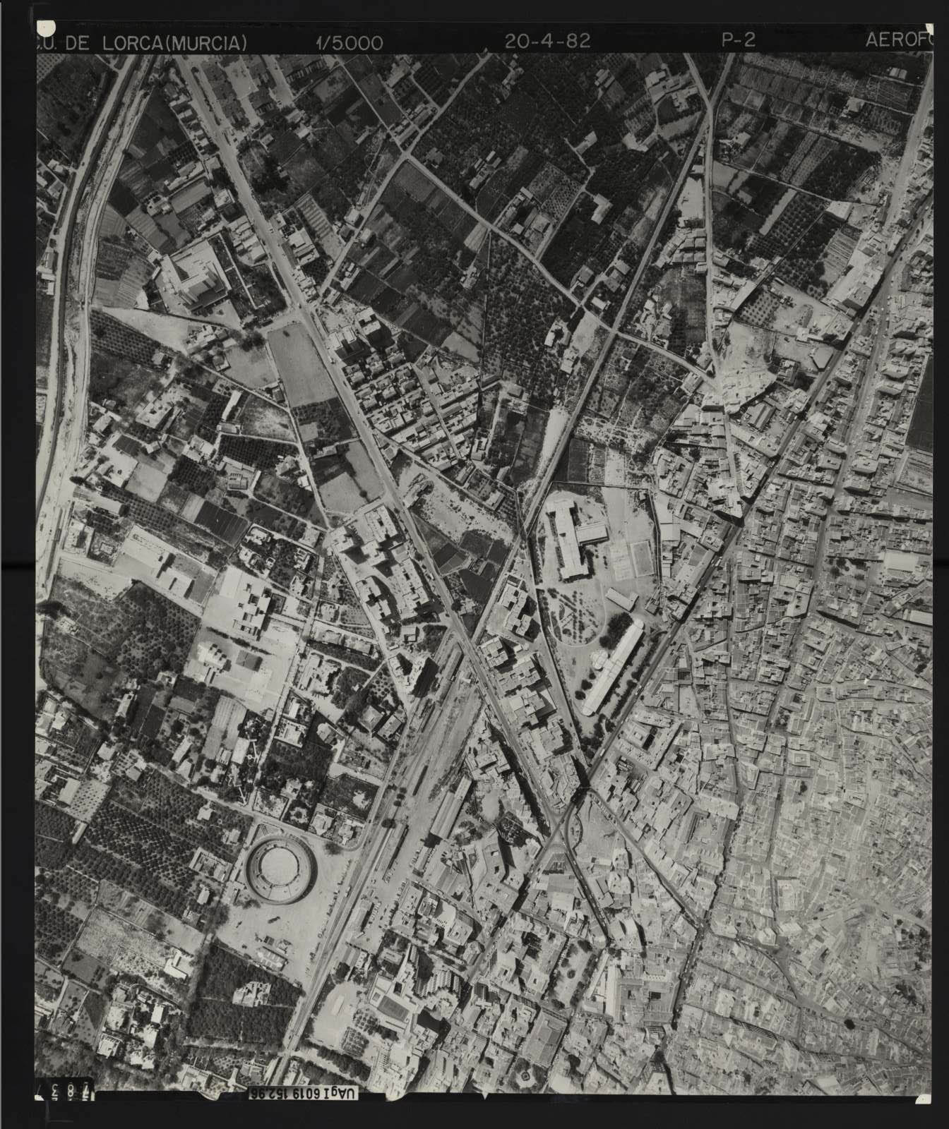 Fotografía aérea del casco urbano de Lorca