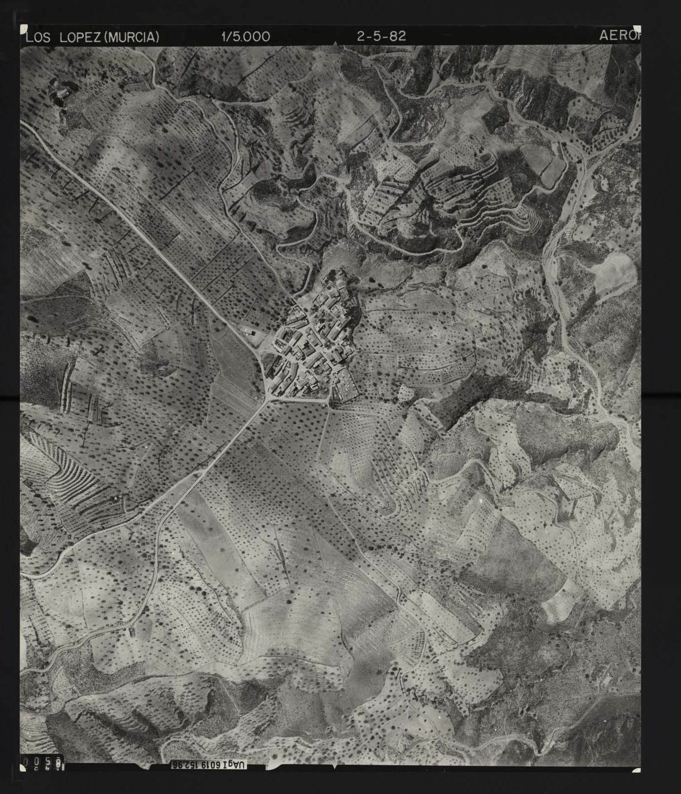 Fotografía aérea del casco urbano de Campico de Los López (Lorca)
