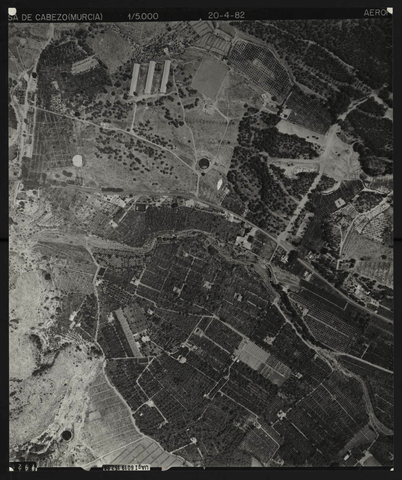 Fotografía aérea del casco urbano de Casa de Cabezo (Totana)