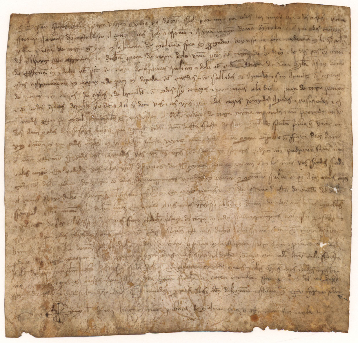 Carta de establecimiento de censo de doña Sol a favor de Juan Simón y María, su mujer, sobre una pieza de tierra en la huerta de Molina Seca.