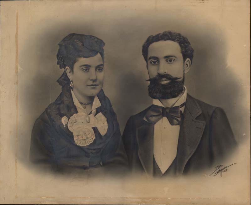 Retrato de pareja perteneciente a la familia Martínez Plazas.