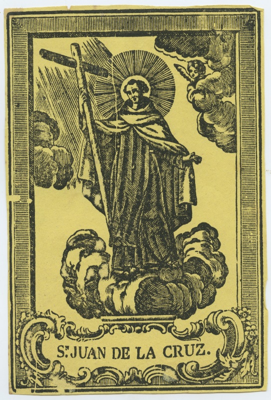Xilografía con una imagen de San Juan de la Cruz