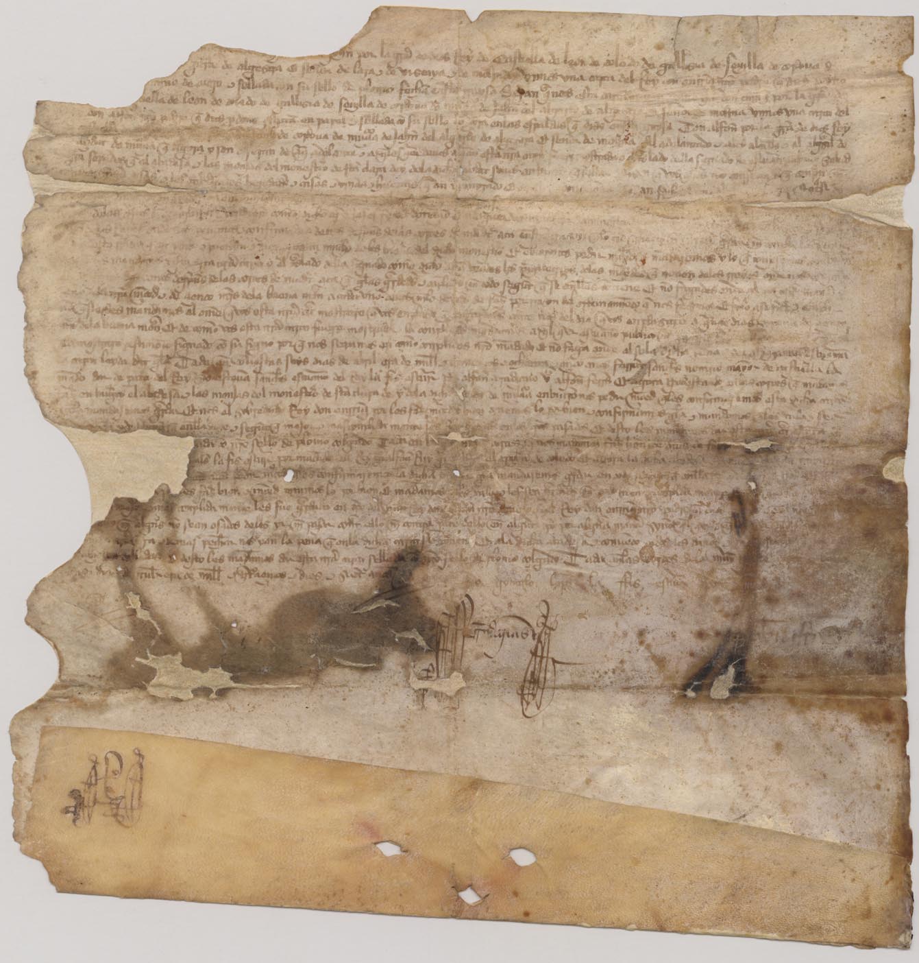 Carta de confirmación de Juan I de anteriores privilegios reales de compras y donaciones que tenía el Monasterio de Santa Clara.