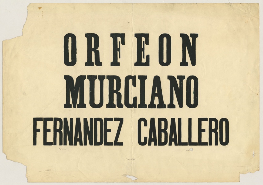 Cartel con el nombre del Orfeón Murciano Fernández Caballero.