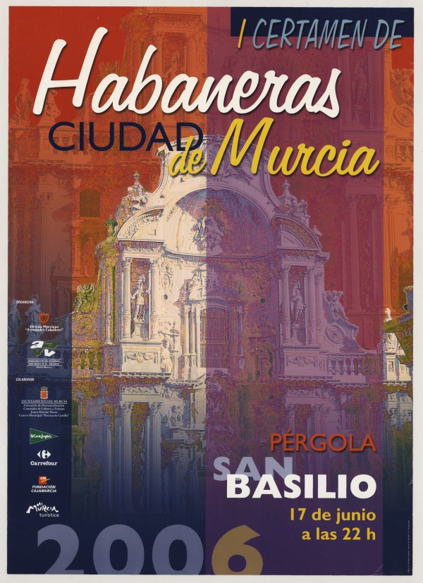 Cartel del I Certamen de Habaneras Ciudad de Murcia.