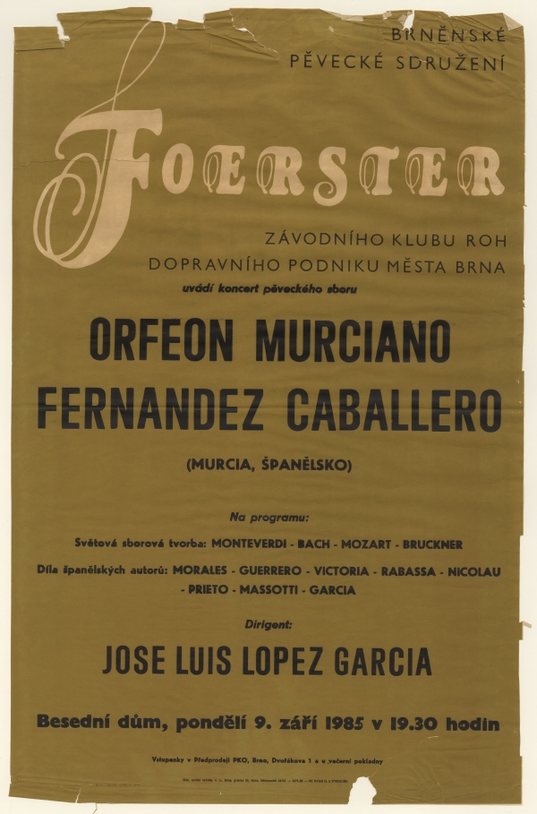 Cartel del Concierto del Orfeón Murciano Fernández Caballero.