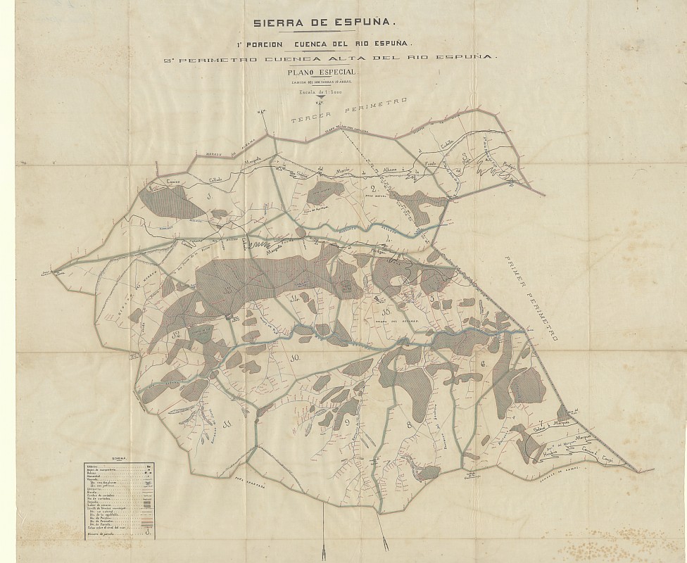 Plano especial de Sierra Espuña. 1ª porción, 2º perímetro, Cuenca del Río Espuña.