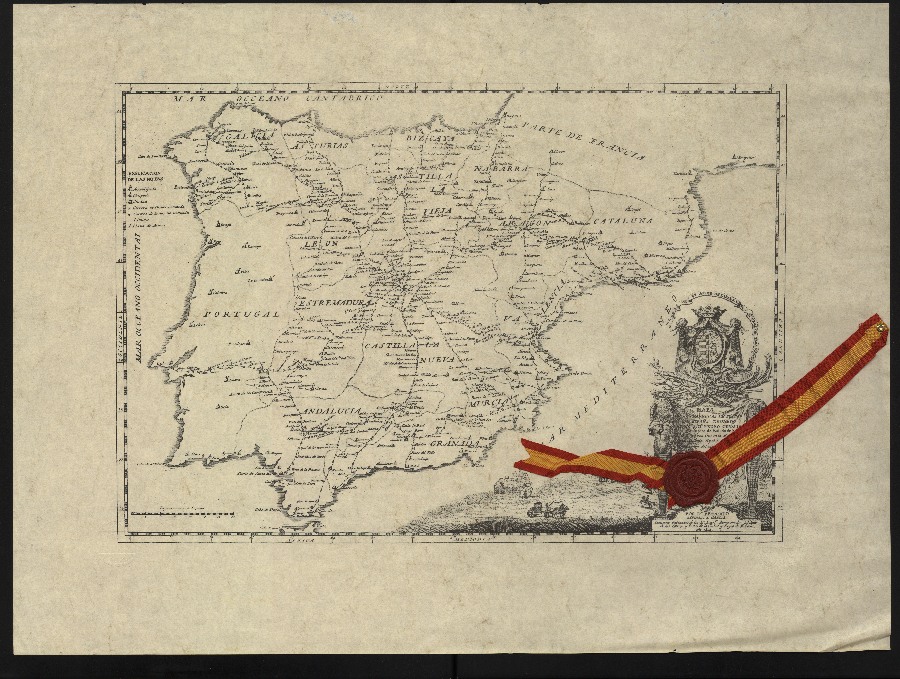 Facsímil del Mapa de Postas de 1804 realizado por Bernardo Espinalt García.