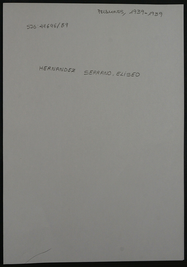 Expediente personal del recluso Elíseo Hernández Serrano