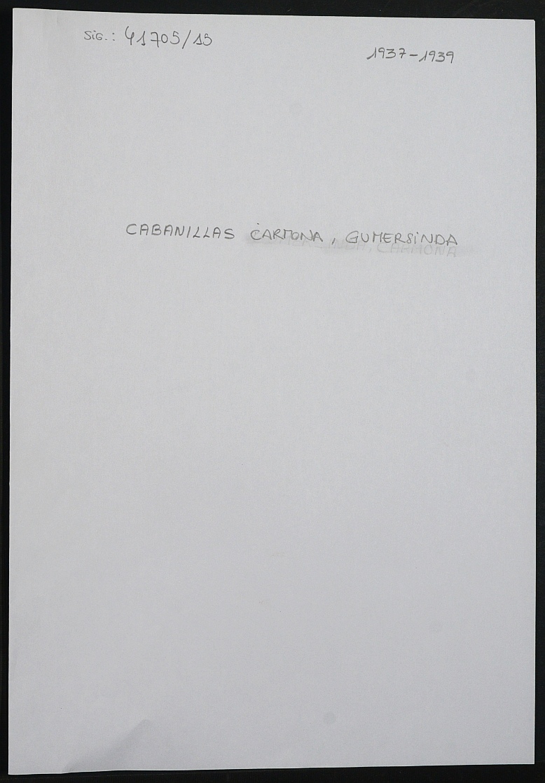 Expediente personal de la reclusa Gumersinda Cabanillas Carmona
