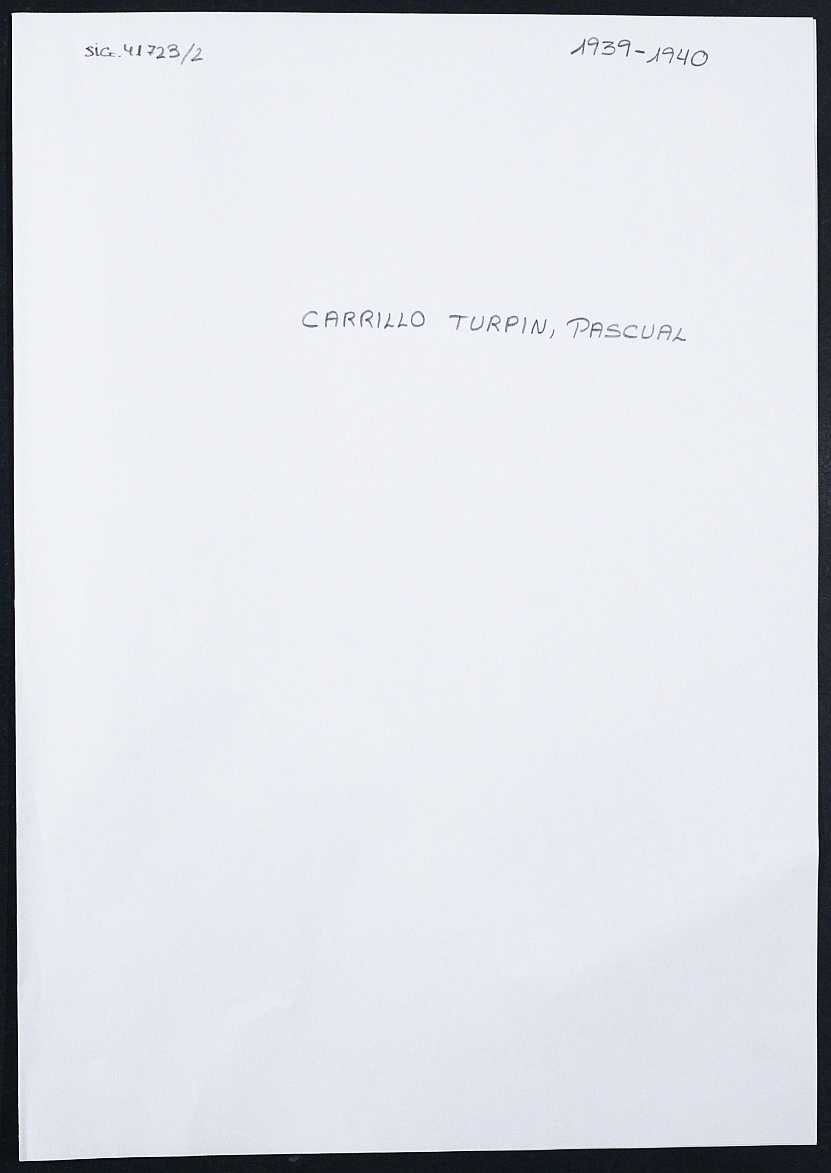 Expediente personal del recluso Pascual Carrillo Turpin