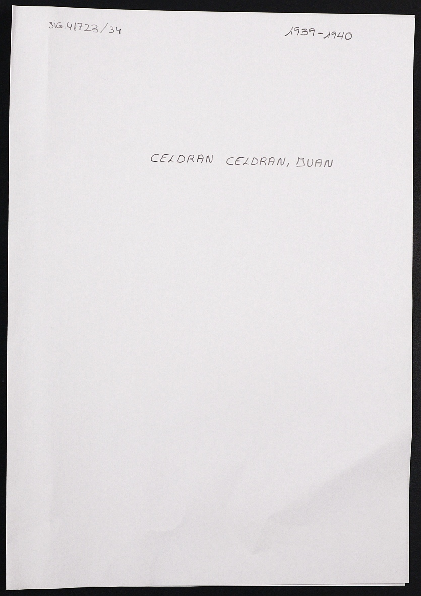 Expediente personal del recluso Juan Celdran Celdran