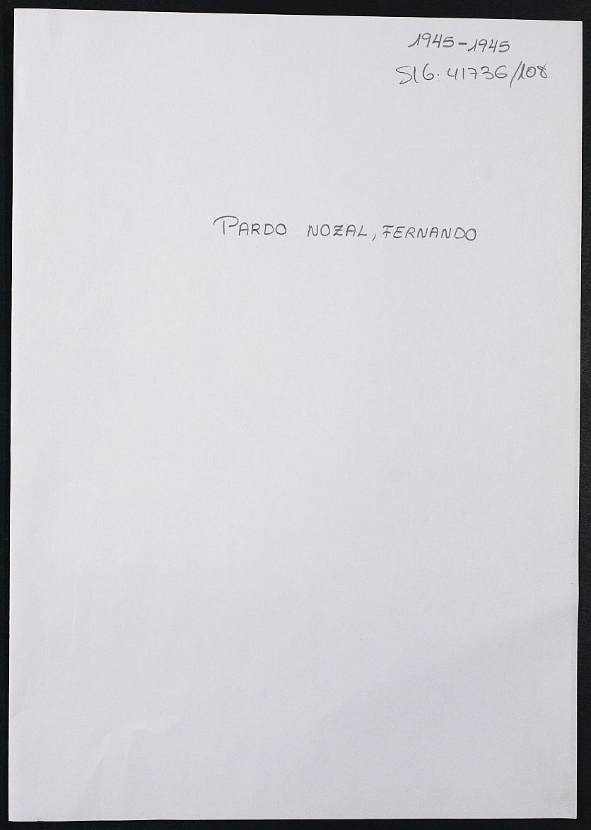 Expediente personal del recluso Fernando Pardo Nozal
