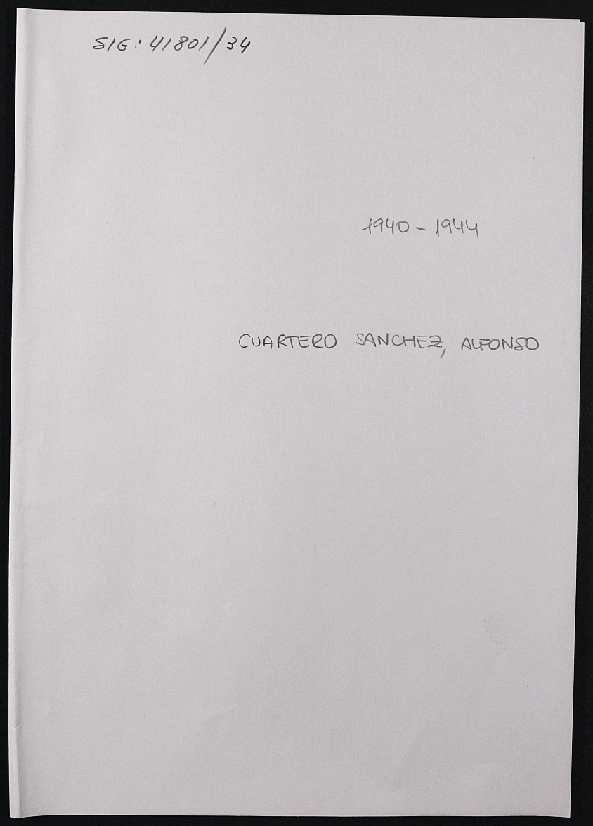 Expediente personal del recluso Alfonso Cuartero Sánchez