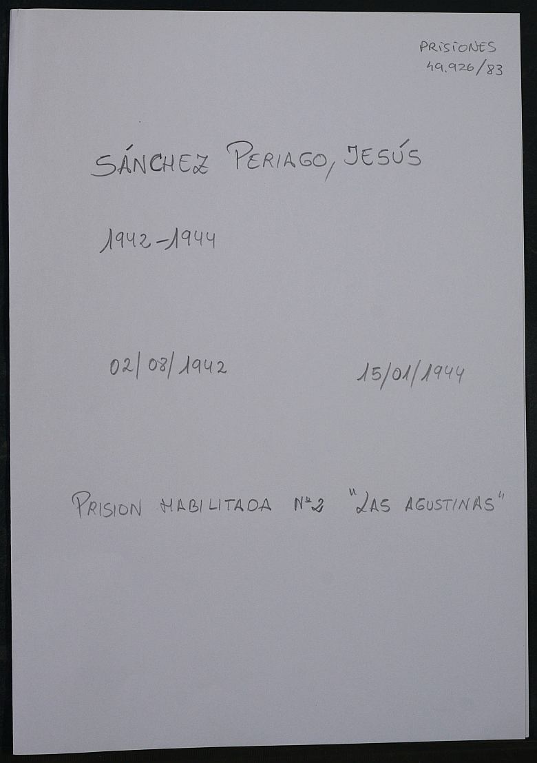 Expediente personal del recluso Jesús Sánchez Periago