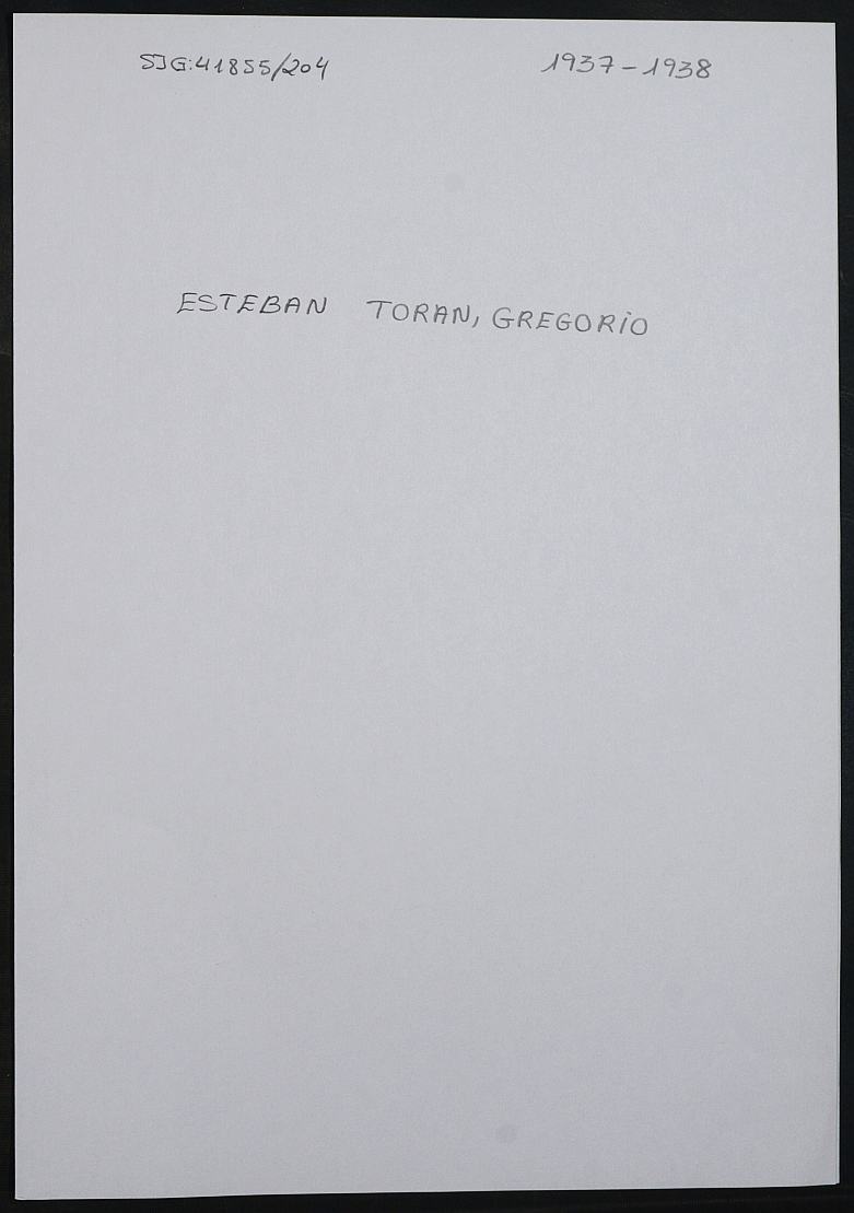 Expediente personal del recluso Gregorio Esteban Torán