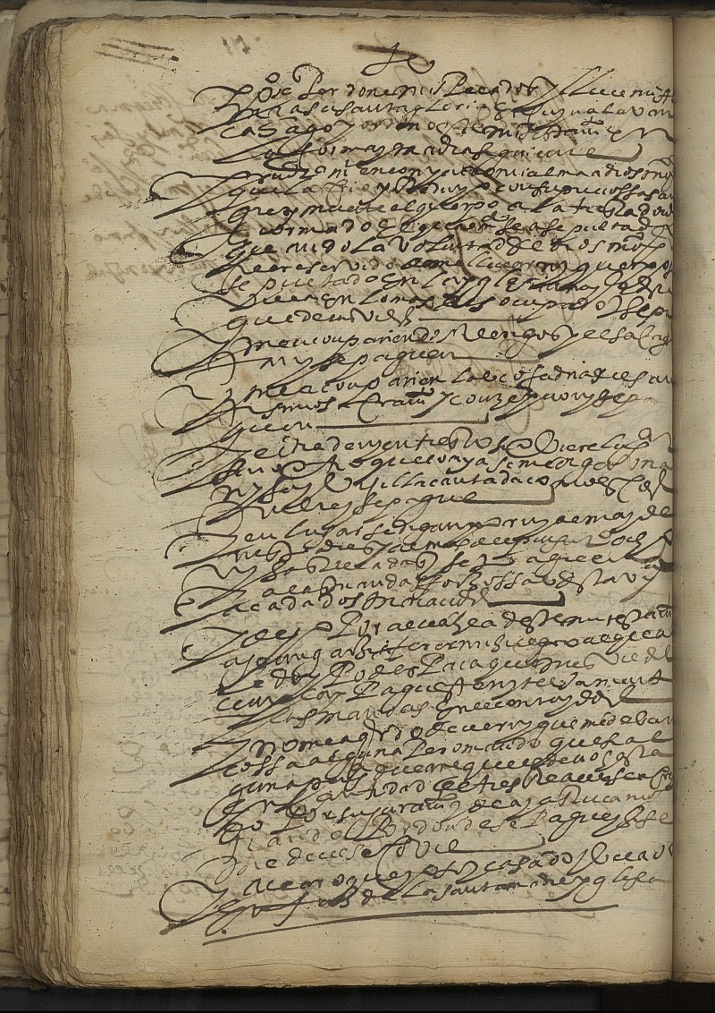Testamento de Pedro Martínez de Salvador,  marido de Juana Fernández, vecino de Cehegín.