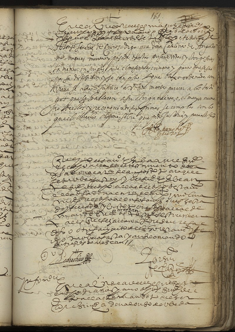 Diligencias para la apertura del testamento de Catalina de Angosto, a instancias de su viudo Alonso Jiménez de Quirós.