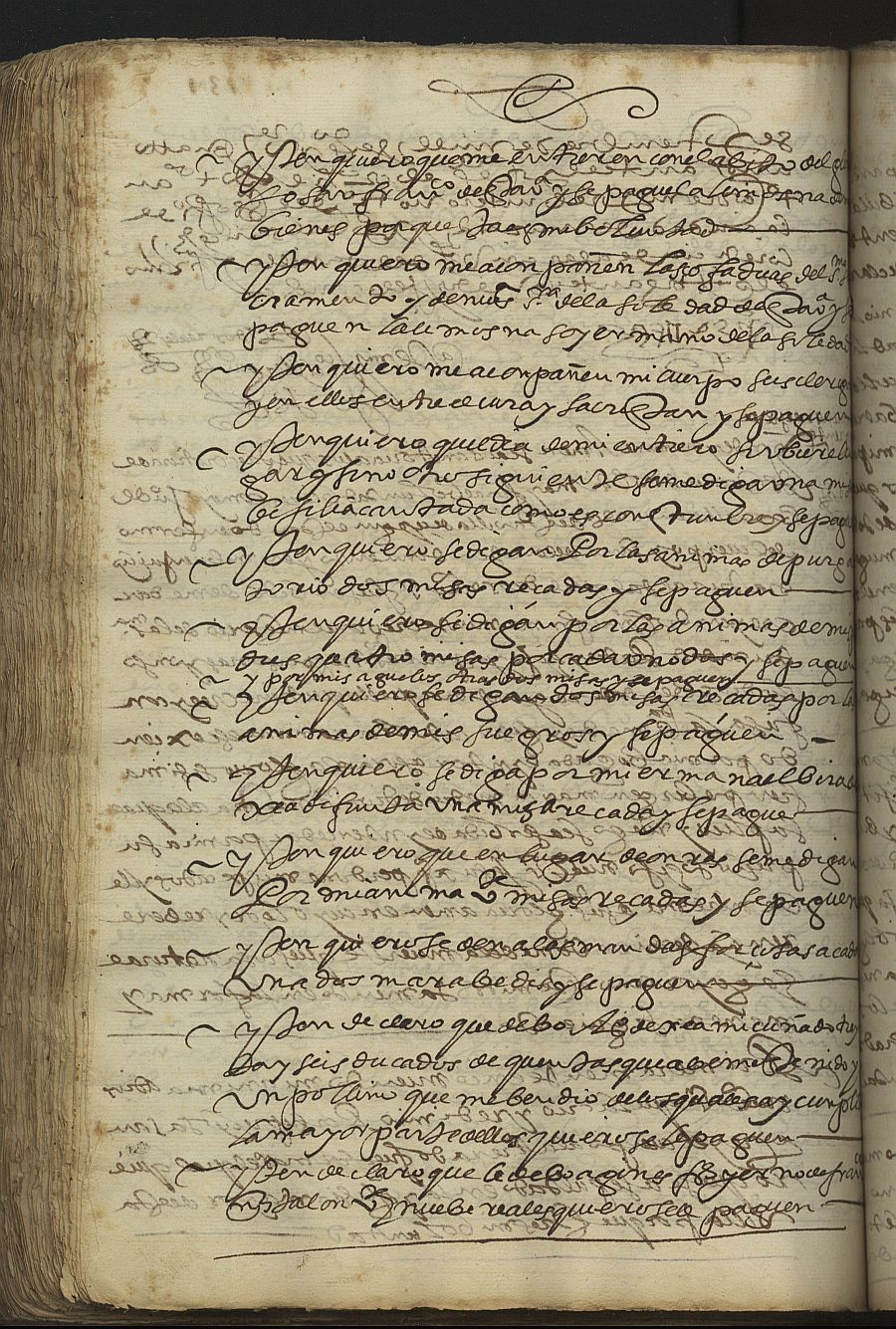 Testamento de Juan de Egea Llorente, marido de María Robles, vecinos de Cehegín.