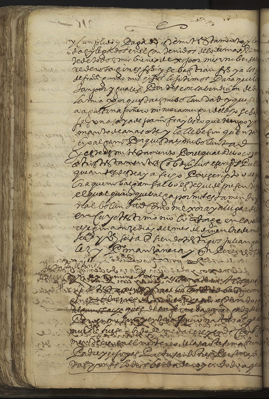 Testamento de Ginés de Baeza, marido de Isabel Rodríguez, vecinos de Cehegín.