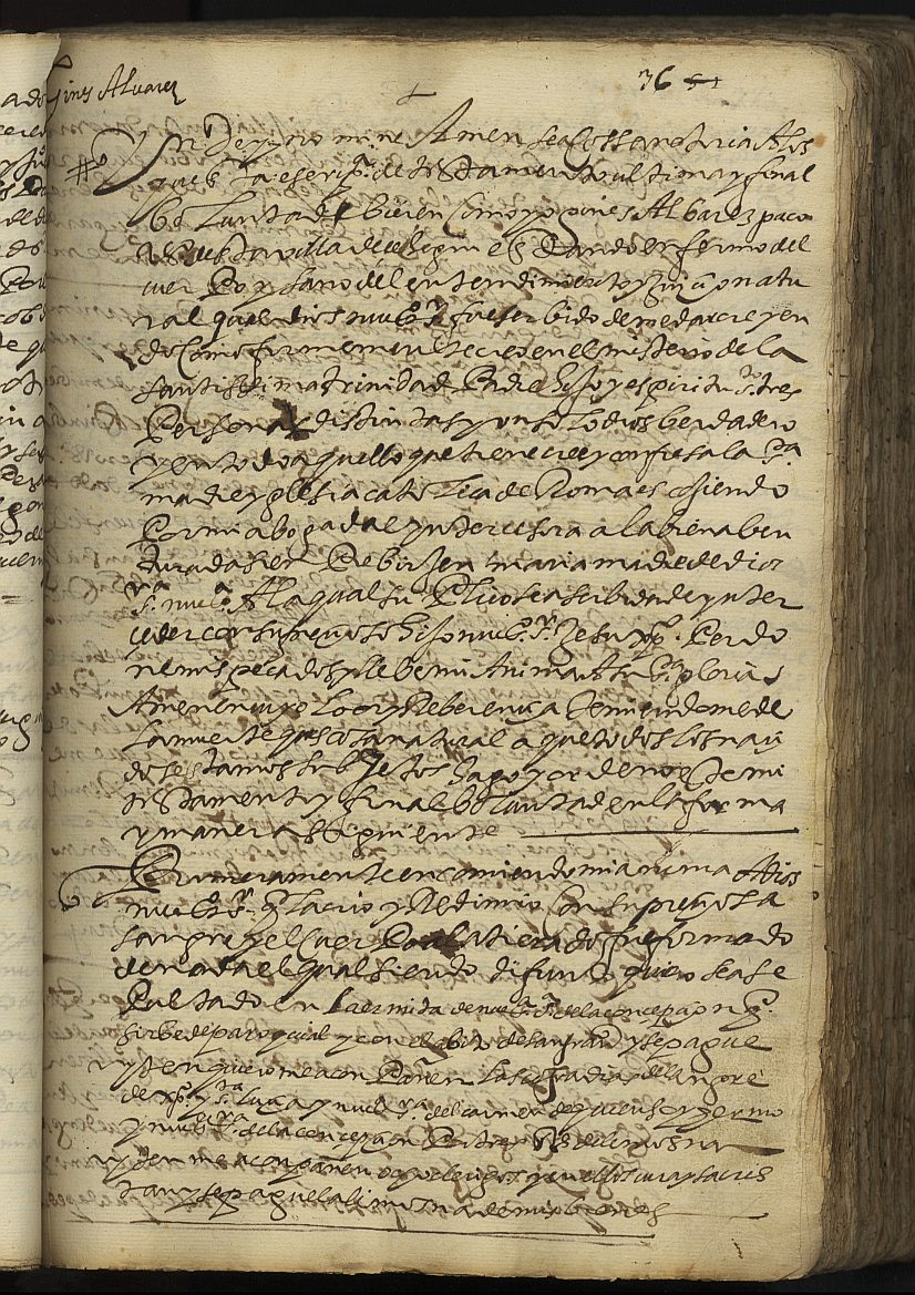 Testamento de Ginés Álvarez, marido de María Abril, vecinos de Cehegín.