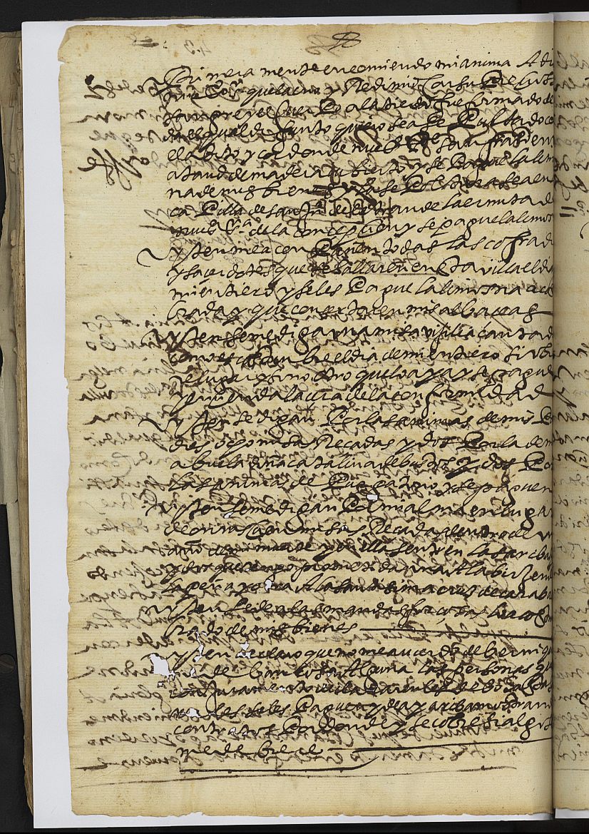 Testamento de Catalina Melgares, mujer de Alonso Carreño Quirós, vecina de Cehegín.