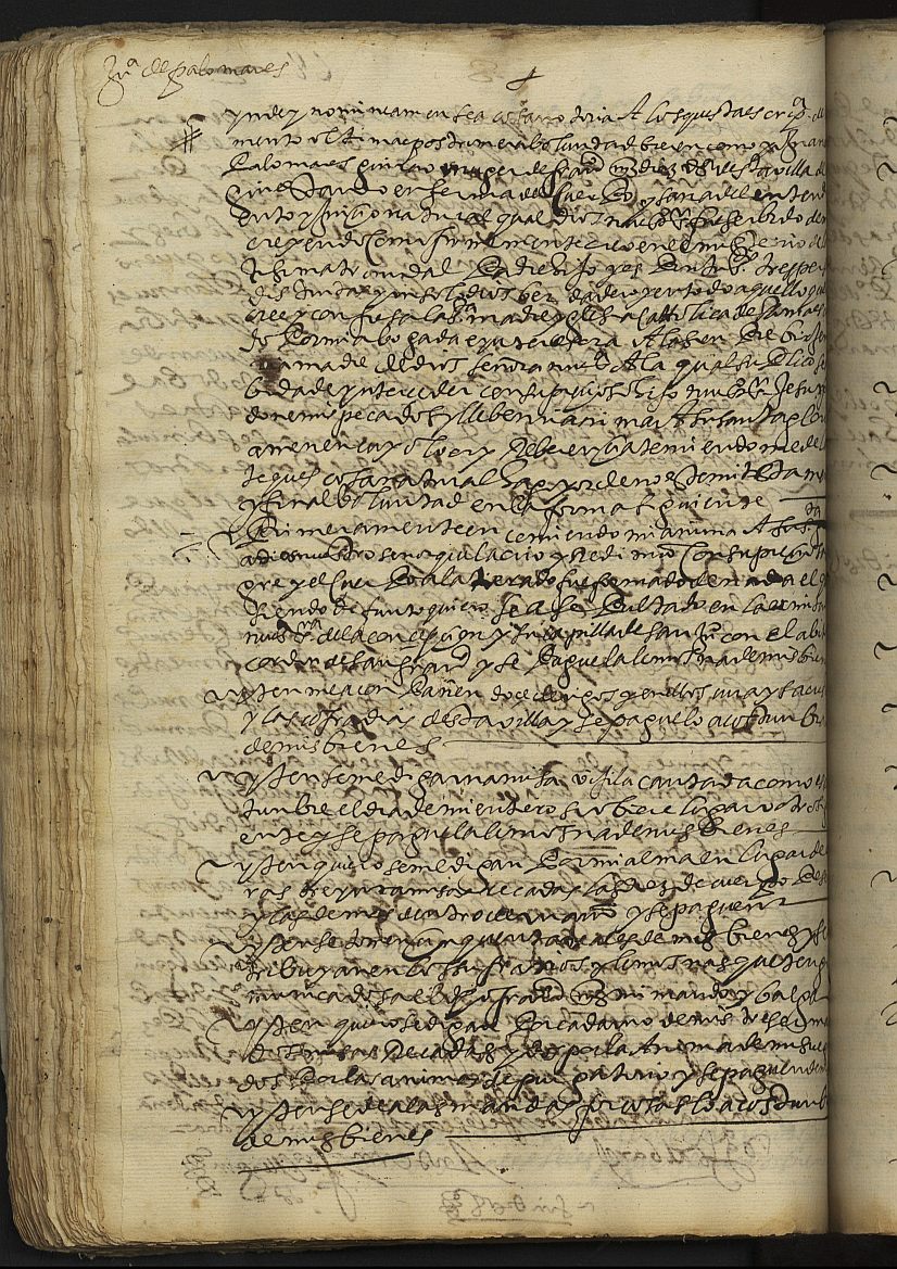 Testamento de Juana Palomares Guirao, mujer de Francisco Martínez Díaz, vecina de Cehegín.