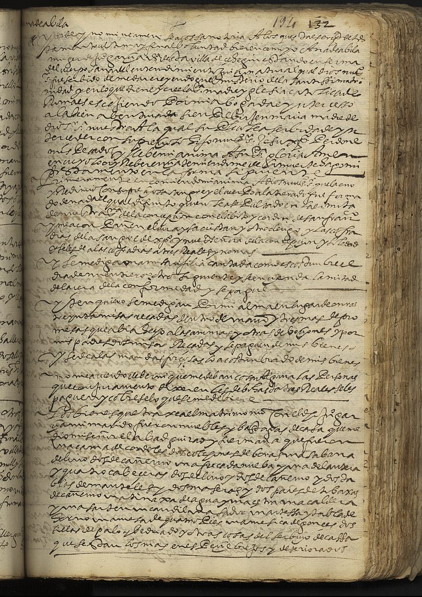Testamento de Ana de Ávila, mujer de Juan García, vecina de Cehegín.